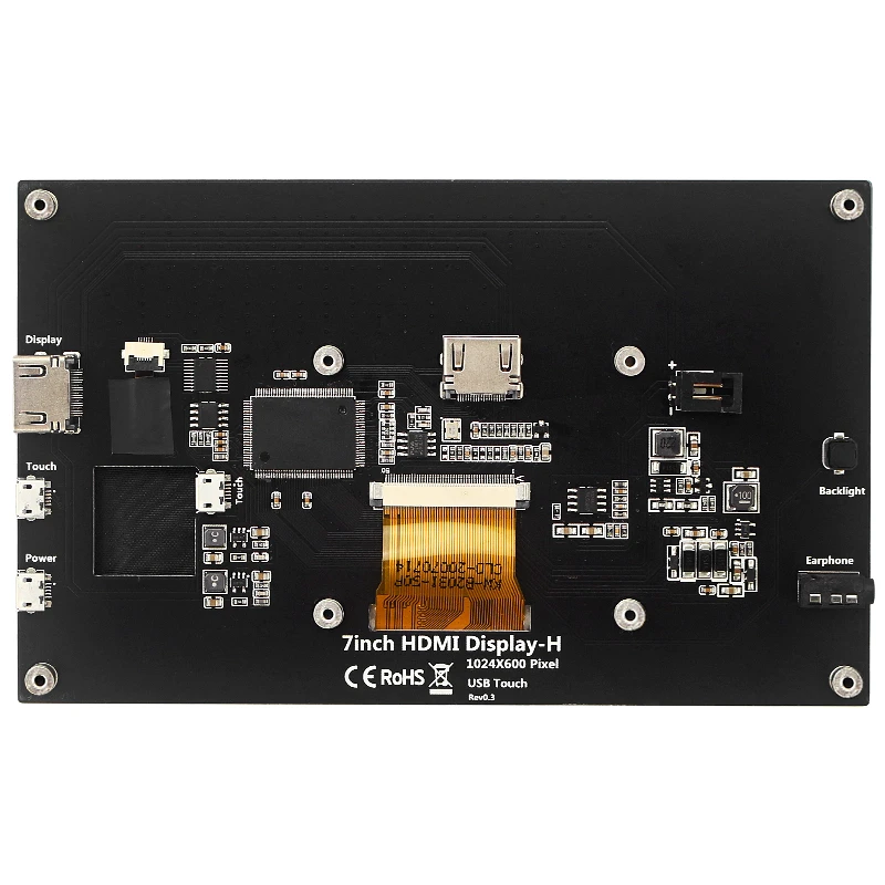 Raspberry Pi 5 7 Inch Touch Screen IPS 1024x600 HD LCD HDMI-compatible Display for RPI 4B 3B+ OPI 5 AIDA64 PC Secondary Screen