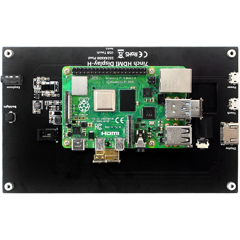Raspberry Pi 5 7 Inch Touch Screen IPS 1024x600 HD LCD HDMI-compatible Display for RPI 4B 3B+ OPI 5 AIDA64 PC Secondary Screen