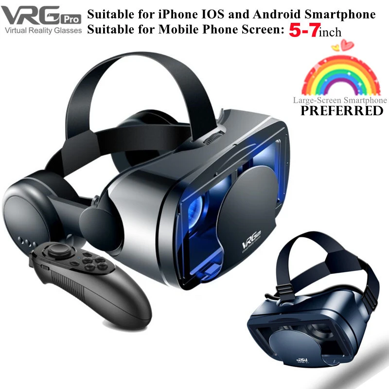 Virtual Reality VR Glasses IMAX Huge Screen HD 3D Glasses Google Cardboard Box VR Headset Helmet 5-7 Inch Phone Support Gamepad