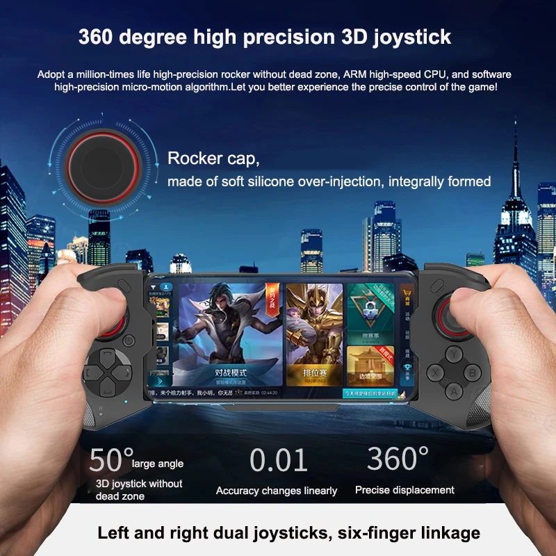 Cell Phone Gamepad Joystick Bluetooth Controller for iPhone Android PUBG Mobile Gaming Mando