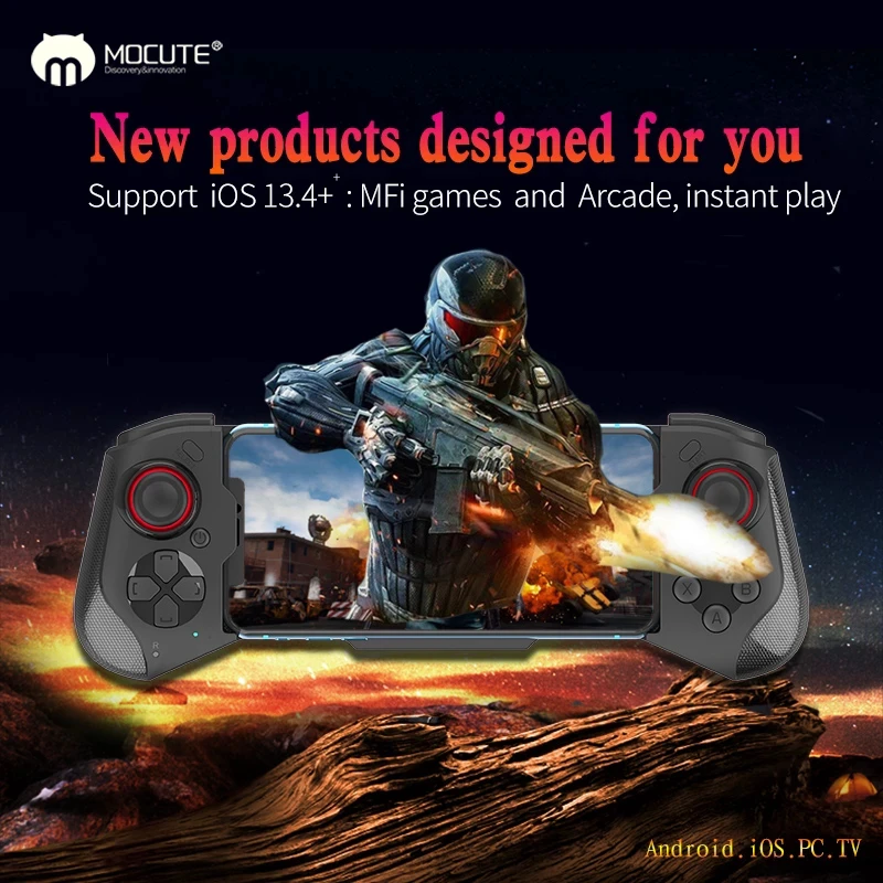 Cell Phone Gamepad Joystick Bluetooth Controller for iPhone Android PUBG Mobile Gaming Mando