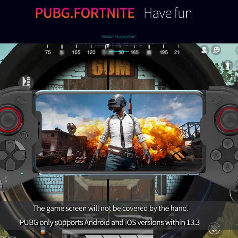 Cell Phone Gamepad Joystick Bluetooth Controller for iPhone Android PUBG Mobile Gaming Mando