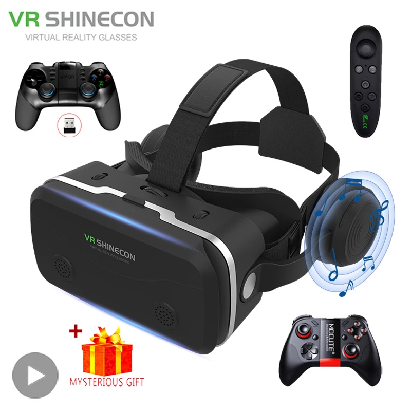 VR Shinecon Virtual Reality 3D Headset Goggles for Smartphones Smartphone Mobile Realidade Headphone Lenses Helmet