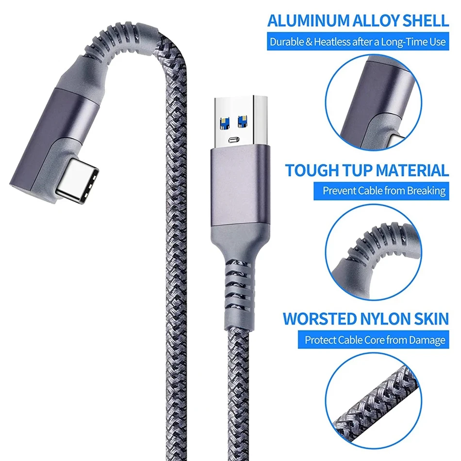 Oculus Quest 2 Link Cable 3.5M USB A to Type C for PC VR Streaming and Virtual Reality Headset Data Transfer Connection