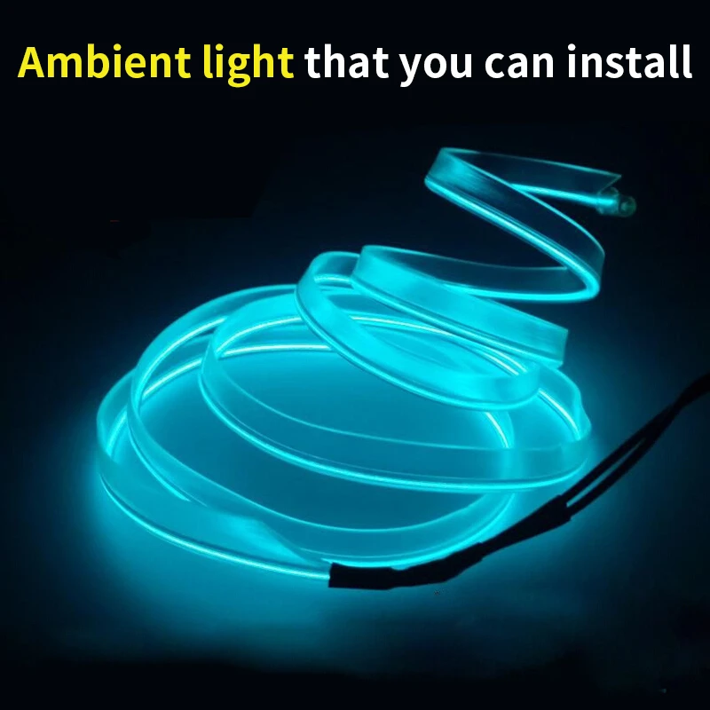 5m Flexible LED Interior Ambient Strip Light for Car with USB 5V DIY Tube Decorative Atmosphere Lamp