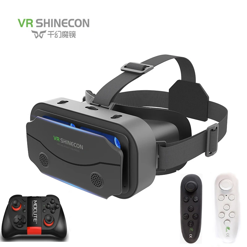 SHINECON 3D Virtual Reality Headset for 5-7 Inch Smartphones, compatible with Google Cardboard VR glasses, includes original box.