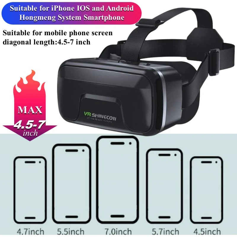 G04A IMAX 3D VR Glasses Virtual Reality Headset 4.5-7 Smartphone Game Controller