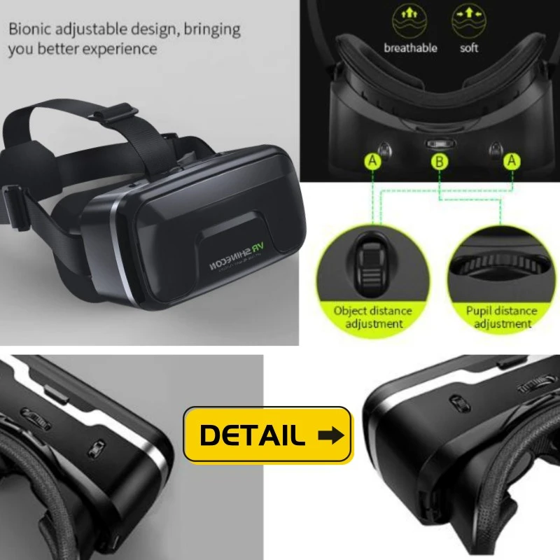 G04A IMAX 3D VR Glasses Virtual Reality Headset 4.5-7 Smartphone Game Controller