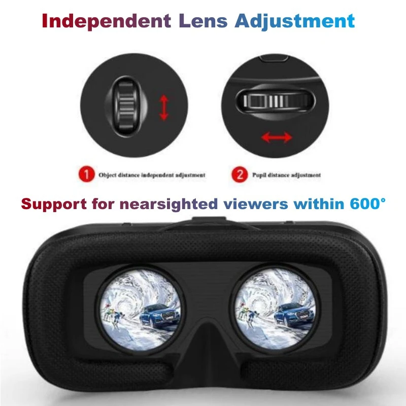 G04A IMAX 3D VR Glasses Virtual Reality Headset 4.5-7 Smartphone Game Controller