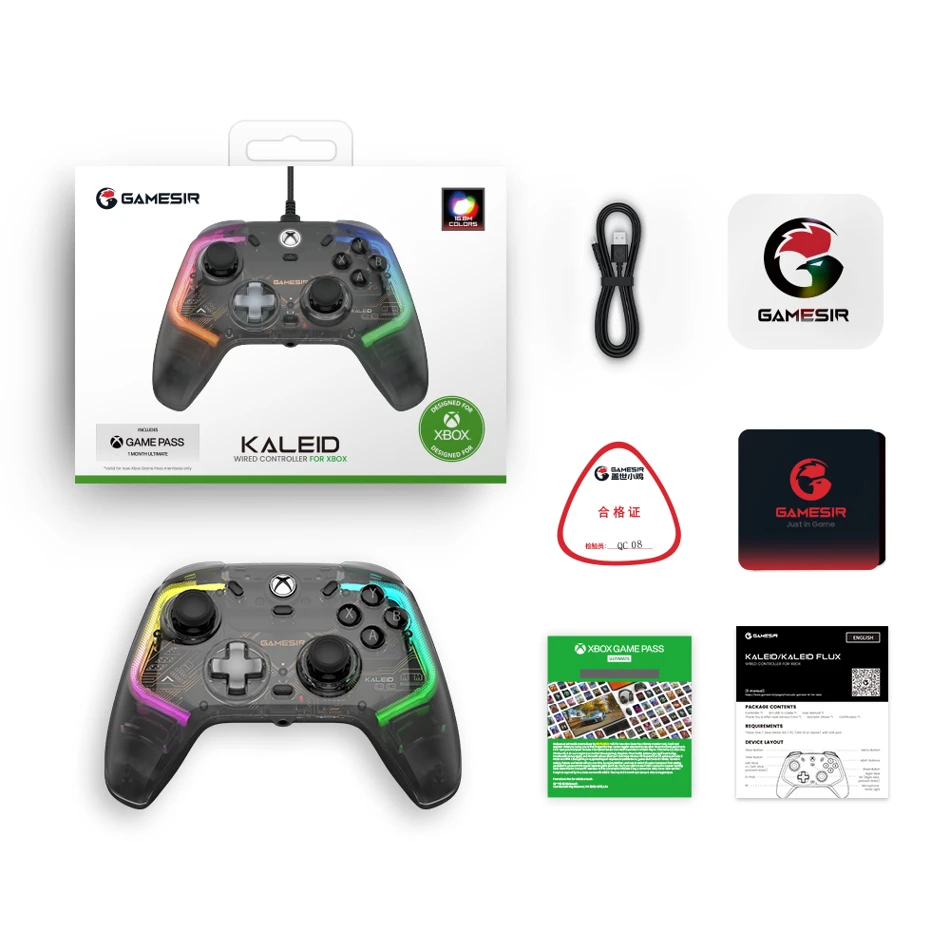 GameSir Kaleid Xbox Controller Wired Gamepad Xbox Series X Xbox Series S Xbox One Hall Effect Joystick