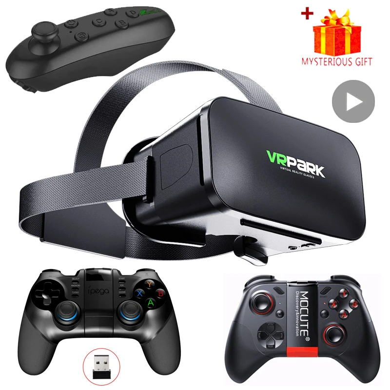 3D Virtual Reality VR Headset for Smartphones. Immersive mobile viewer goggles with adjustable lenses for gaming and video on any cell phone device.