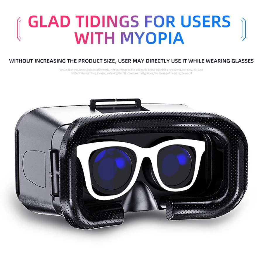 3D Virtual Reality VR Headset for Smartphones. Immersive mobile viewer goggles with adjustable lenses for gaming and video on any cell phone device.