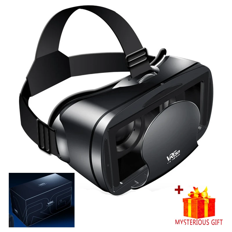 3D VR Headset Smart Glasses Virtual Reality Helmet, for smartphones cell phone mobile 7 inches lenses binoculars devices goggles