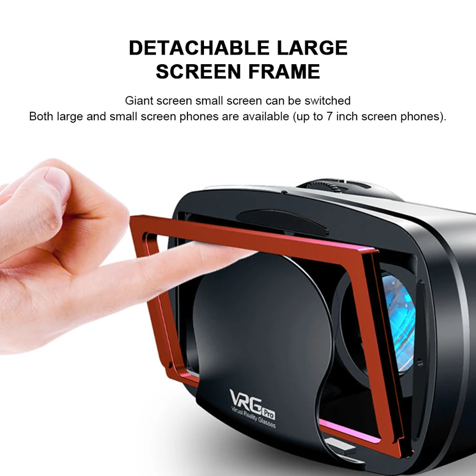 3D VR Headset Smart Glasses Virtual Reality Helmet, for smartphones cell phone mobile 7 inches lenses binoculars devices goggles