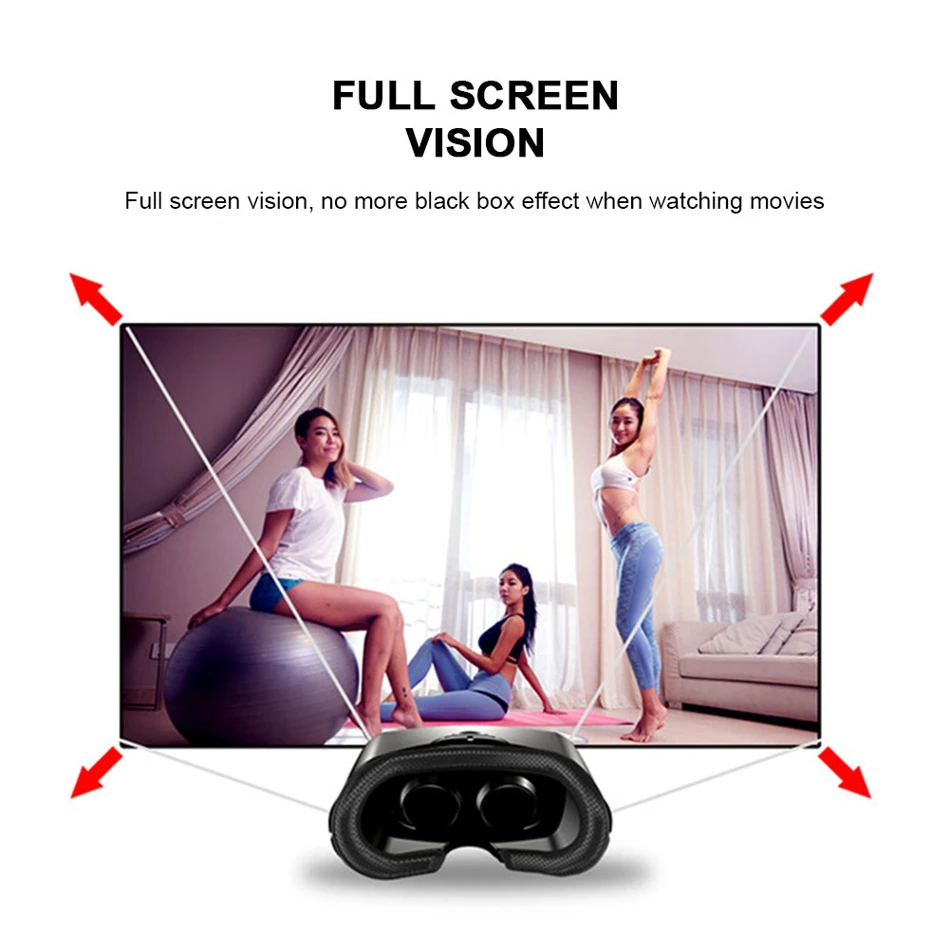 3D VR Headset Smart Glasses Virtual Reality Helmet, for smartphones cell phone mobile 7 inches lenses binoculars devices goggles