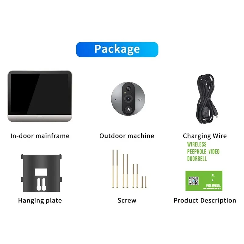 Yuezhe ICam365 Smart Peephole Doorbell Camera Video Intercom Digital Door Viewer 3MP 5000mAh Night Vision 2.4G WiFi