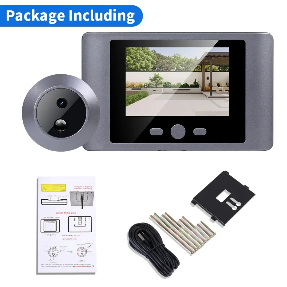 Yuezhe Choice Smart Peephole Door Camera, PIR Motion Detector, 90° Wide Angle, 2.8-inch LCD Screen, Mini Door Eye