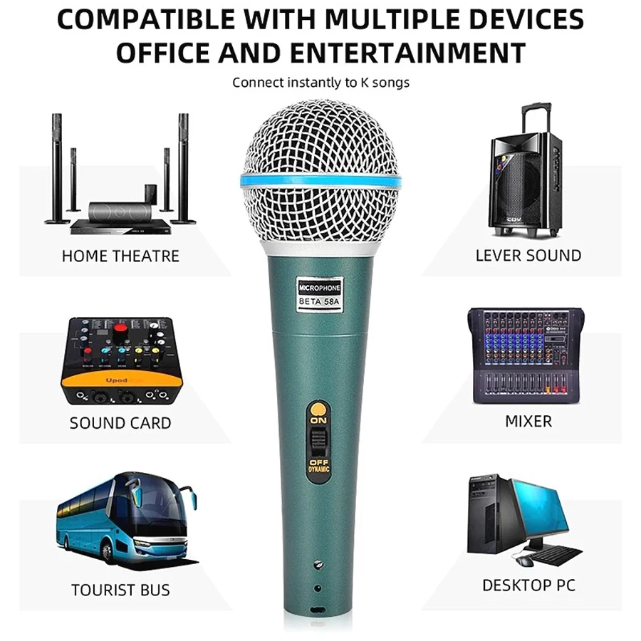 Wired Professional Dynamic Microphone Mic For PC Karaoke Machine System Sound Room Gaming Gamer Audio Sing Live Streaming Kits