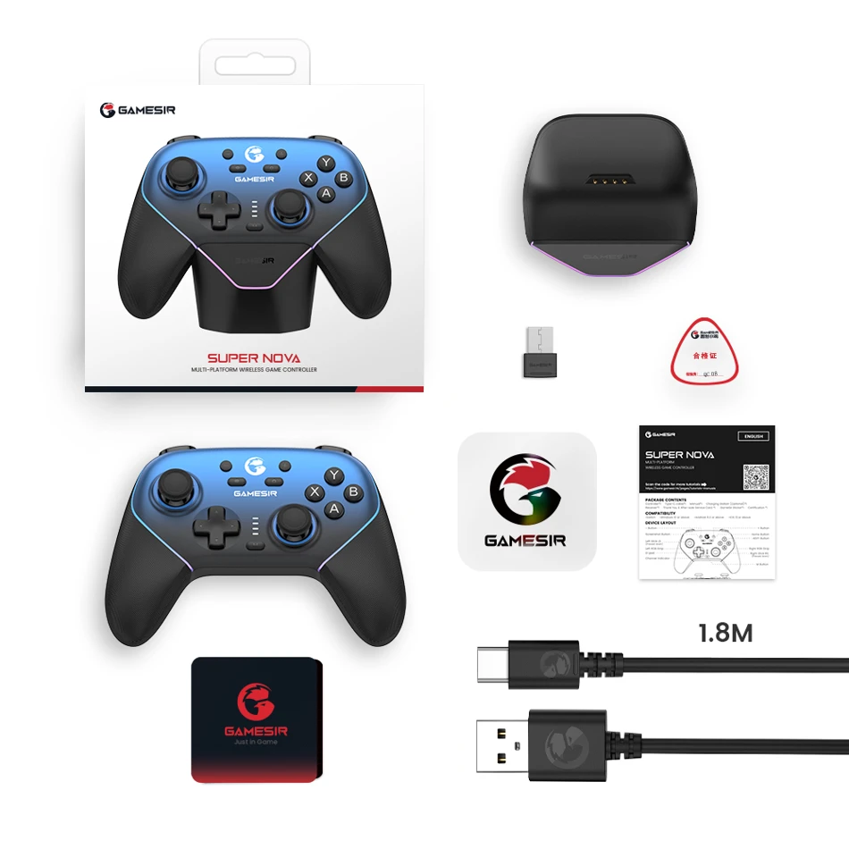 GameSir Super Nova Wireless Switch Controller charging station Hall Effect joystick PC Nintendo Switch 2 Android