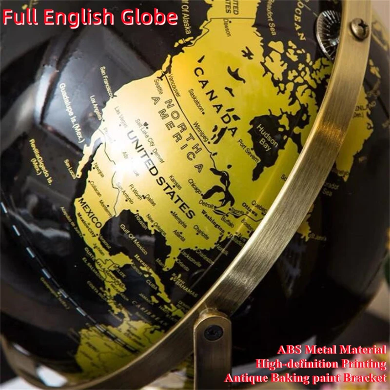 NovaWorld Globe 20cm Desktop Geography Globe Metal ABS Dual Axis 720 Degree Rotation