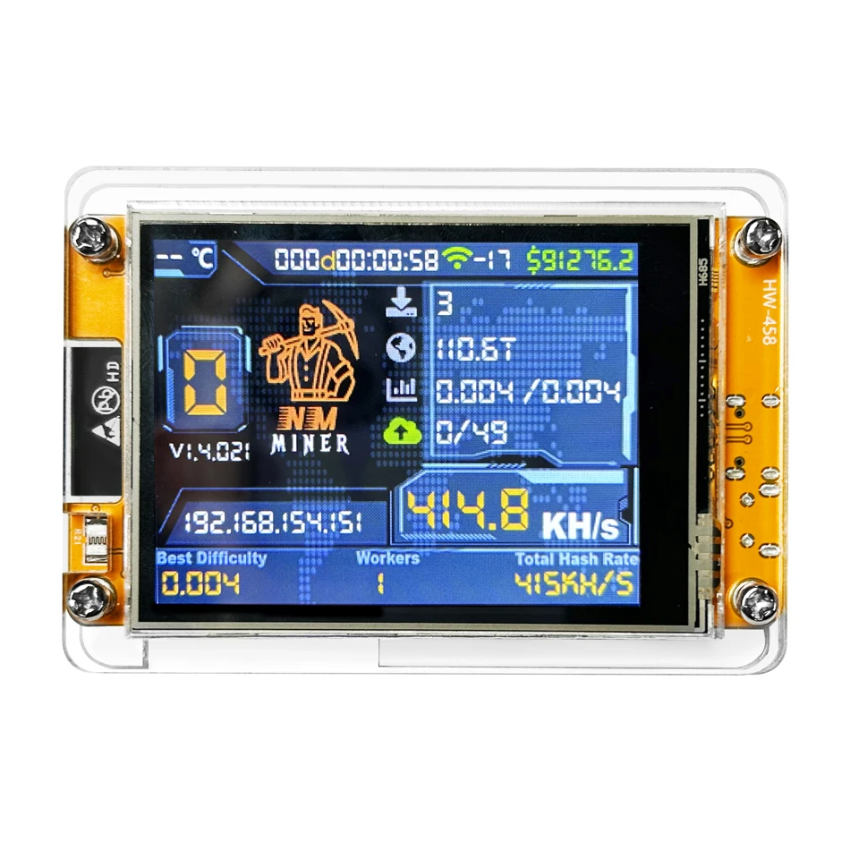 NerdMiner V2 Crypto Solo Lottery Miner 960KHs Bitcoin Hashrate ESP32 2.8 inch Smart Display ESP32-2432S028R DROOM