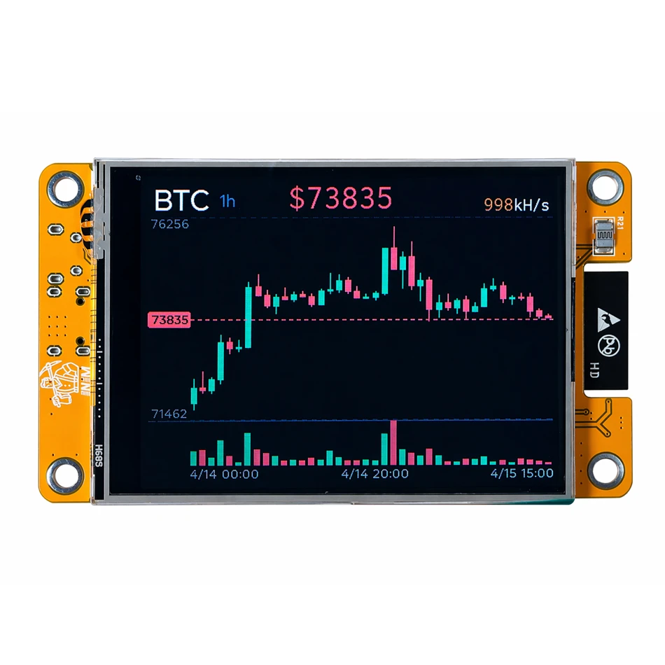 NerdMiner V2 Crypto Solo Lottery Miner 960KHs Bitcoin Hashrate ESP32 2.8 inch Smart Display ESP32-2432S028R DROOM
