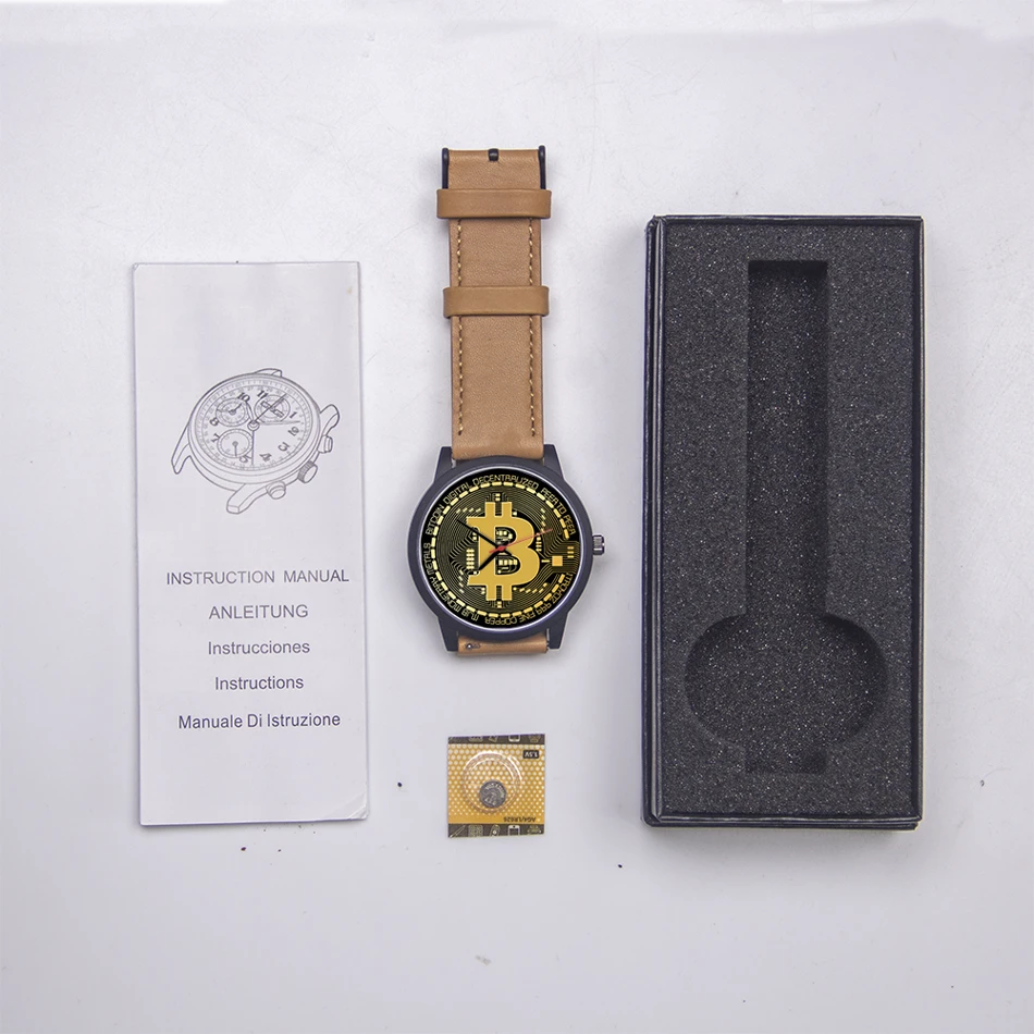 Black Men Gift Choice Rose Gold Men's Watch Souvenir Bitcoin Wrist Timepiece Silver Electronic Watches Carnival