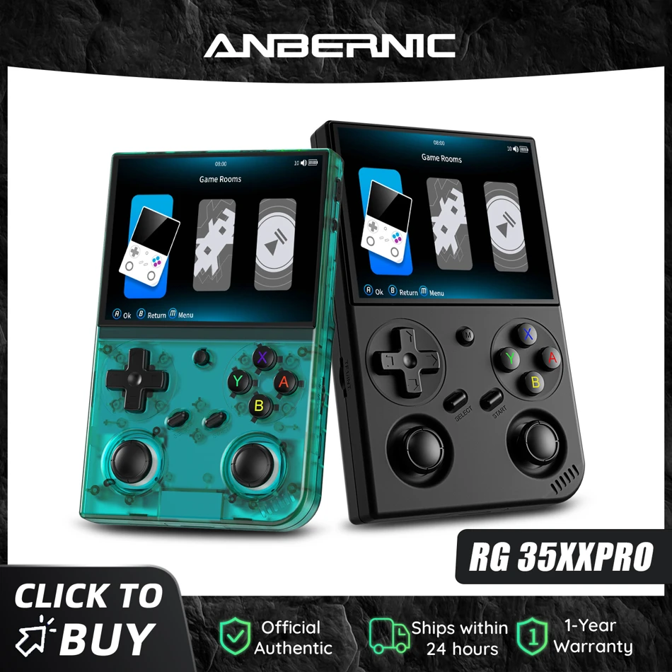 Anbernic RG 35XXPRO Retro Handheld Game Console 3.5 Inch IPS Screen Linux System Built-in 64G TF Card  Support 5G WiF