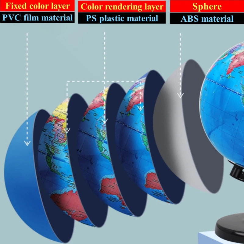 Sphere 023cm Illuminated World Globe HD Desk Lamp ABS Terrestrial Craft