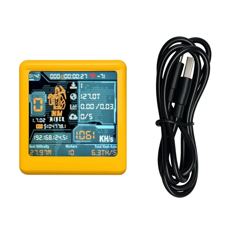 ESP32 BTC Solo Lottery Miner Smart TV Hashrate 1060KHs Silent Desktop Clock