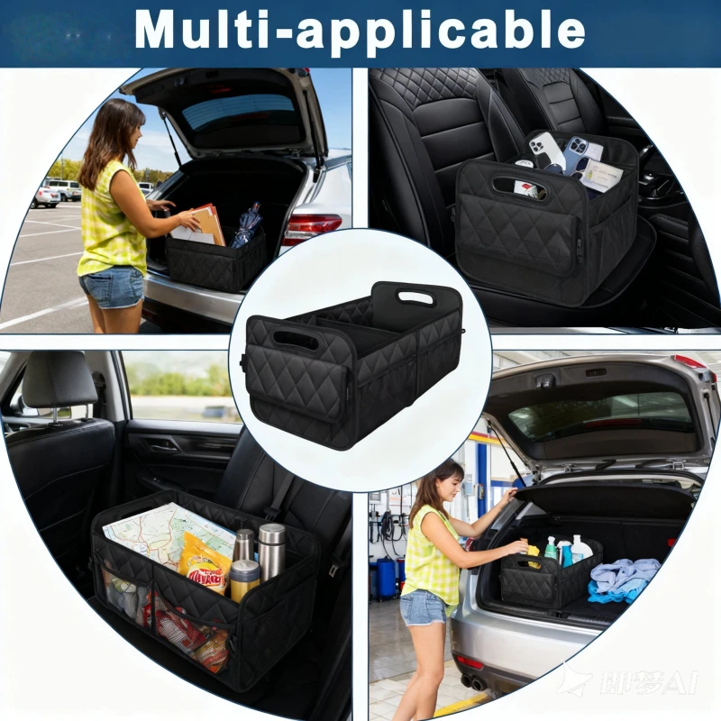Car Trunk Organizer for SUV, Car Organizers and Storage with 6 Pocket, Car Accessories Waterproof Polyester Trunk Organizer