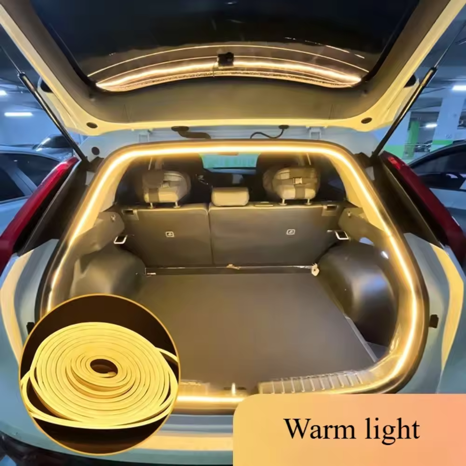 Car High Brightness Trunk Lighting Ambient Light Interior Decoration LED Wiring Free Automatic Sensing Tailgate Light Strip