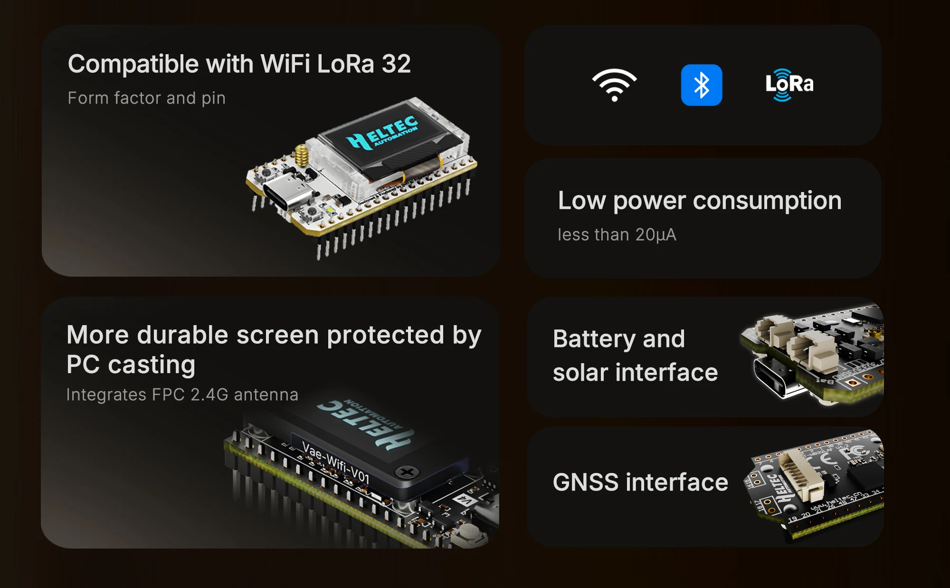 Heltec Wifi LoRa 32 V4 Development Board ESP32 SX1262 GPS 0.96 inch OLED Meshtastic Solar Powered WiFi BLE Low Power For Arduino IoT