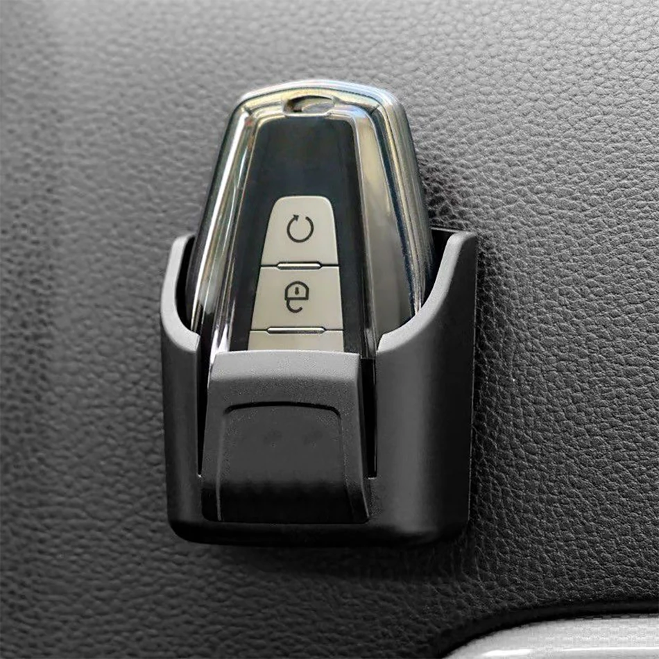 In-car key organizer and key card holder reducing the risk of forgetting keys or leaving the vehicle running when departing