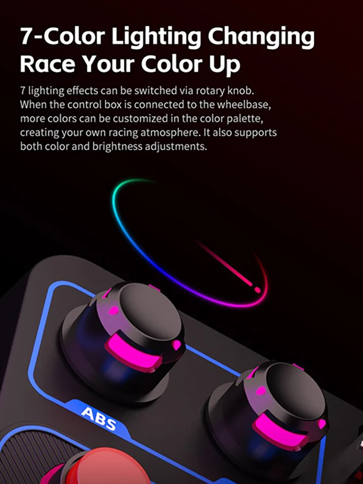 PXN CB1 Racing Game Central Control Box for PC featuring 30 programmable buttons and a sturdy mounting fixture for a professional simulation gaming setup.