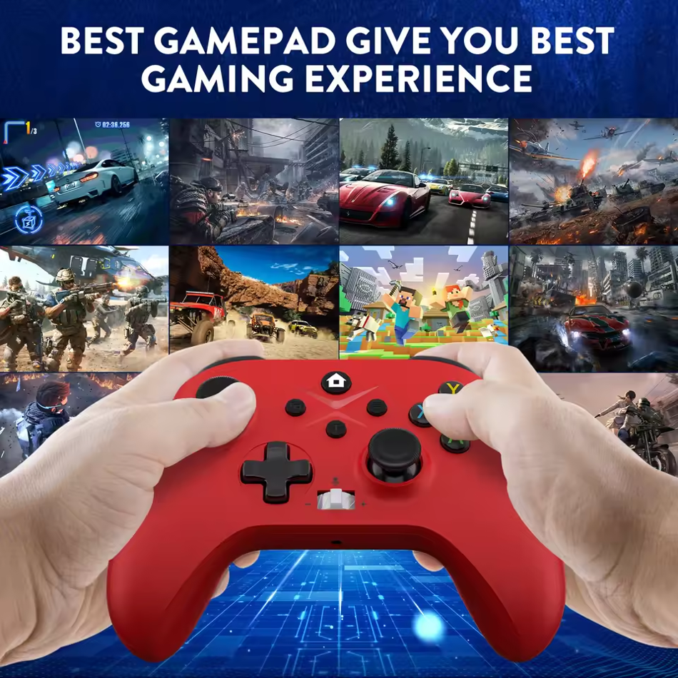 2.4G Wireless Controller for Xbox Series X, S, One, and PC featuring 6-axis gyro, turbo function, and ergonomic joystick design for seamless gaming.