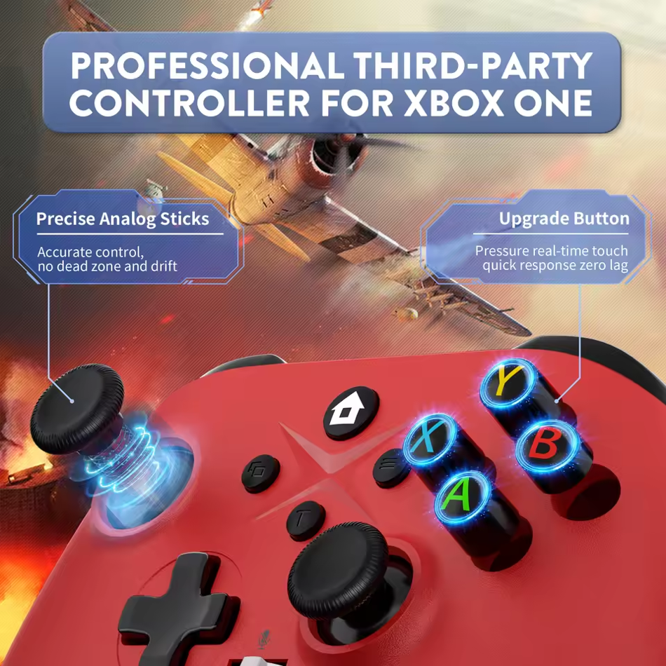 2.4G Wireless Controller for Xbox Series X, S, One, and PC featuring 6-axis gyro, turbo function, and ergonomic joystick design for seamless gaming.