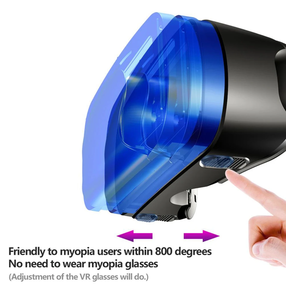 VRG Pro 3D Virtual Reality Headset for Smartphones VR Glasses Adjustable Lenses