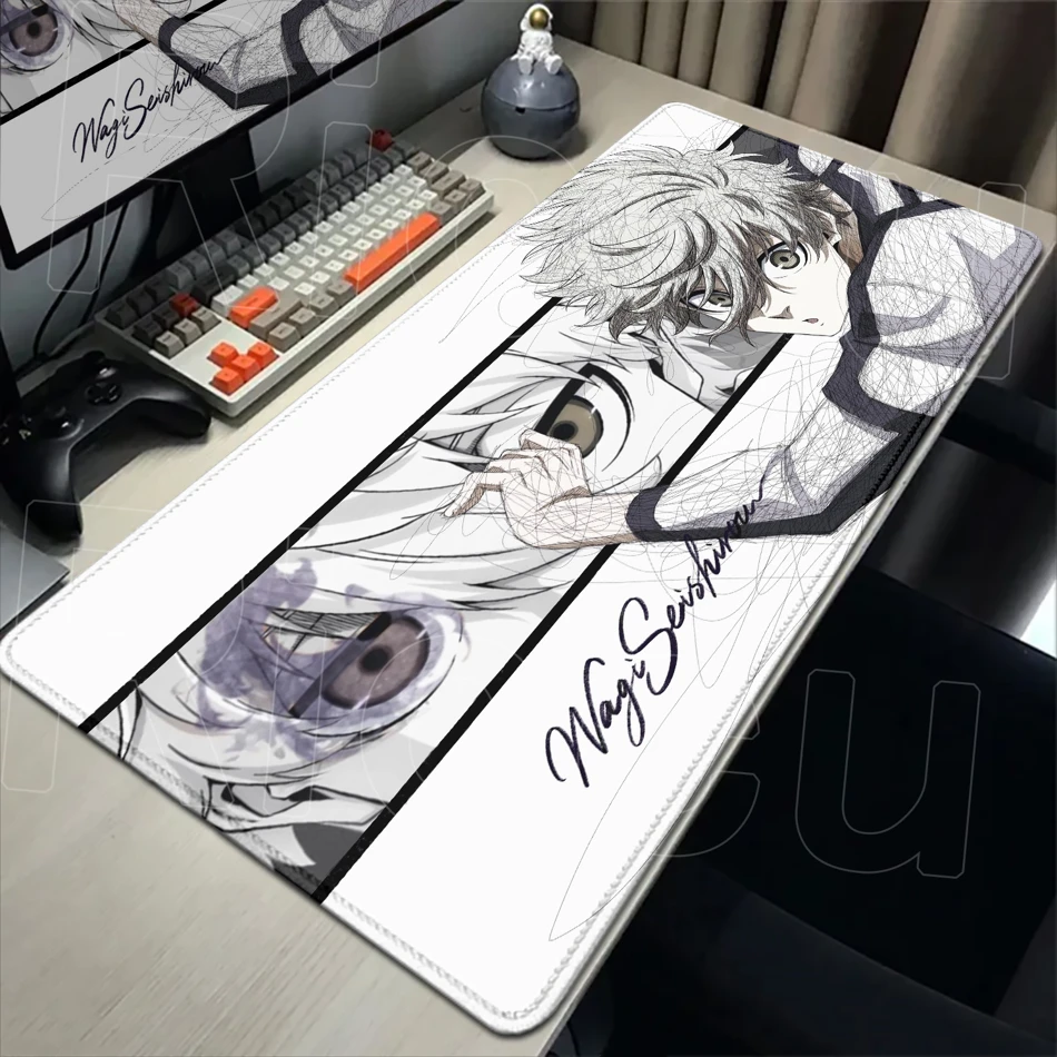 Blue Lock Rin Itoshi Anime Large Mouse Pad XXL Non-Slip Rubber Gaming Desk Mat
