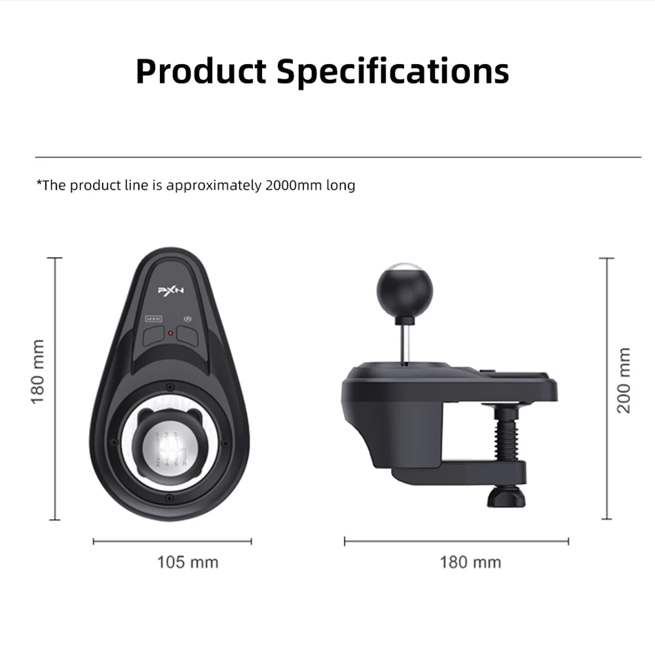 PXN-A7 Manual Gear Shifter for PXN Racing Wheels featuring 61 gear manual shifting, providing an authentic driving experience and full compatibility with PXN racing setups.