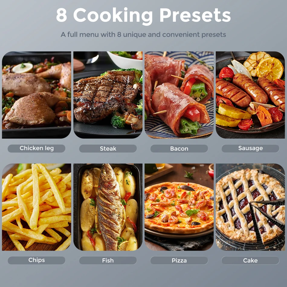 Sejoy Air Fryer 8-in-1 6 Quart Electric Hot Fryer Oven Oilless Cooker Roast Bake Dehydrate Keep Warm