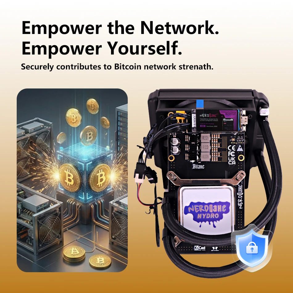 STARMINER Bitaxe 6THs Hydro Miners NerdQaxe Hydro Rev6.1 Bitcoin Liquid Cooler Solo Crypto Miner 95W