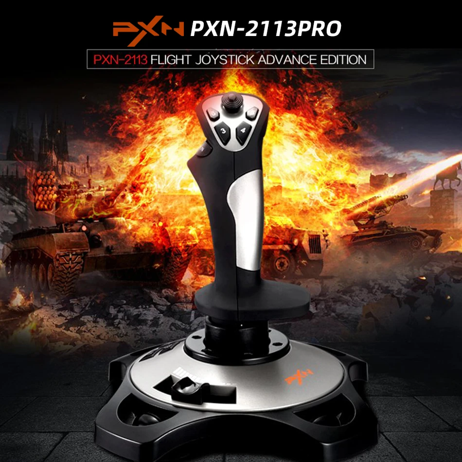PXN-2113 Pro Flight Controller with Built-in Vibration Motor for PC Gaming. Compatible with all mainstream flight simulation titles for an immersive pilot experience.