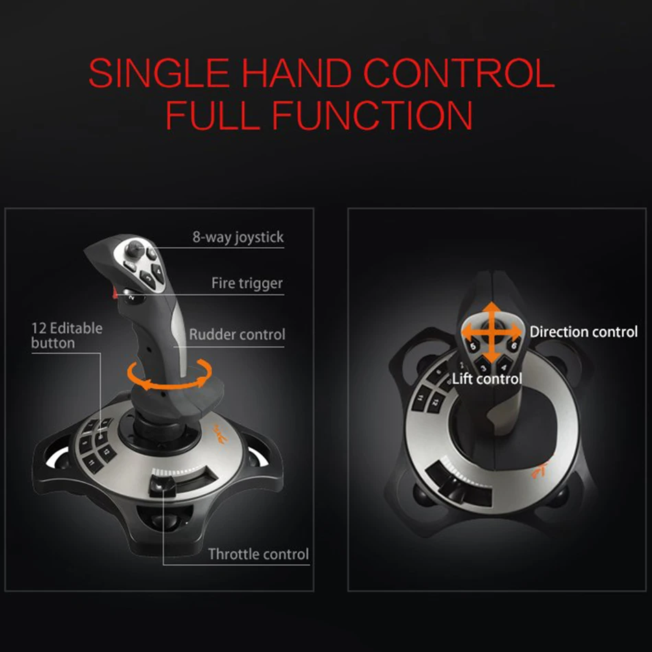 PXN-2113 Pro Flight Controller with Built-in Vibration Motor for PC Gaming. Compatible with all mainstream flight simulation titles for an immersive pilot experience.