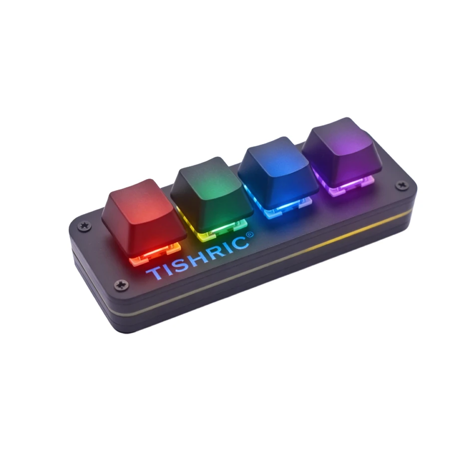 TISHRIC RGB Mini Macro Mechanical Keyboard 3 6 Keys 1 Knob USB Gaming Custom Programming 4 Keys DIY Portable Hotswap Keypad