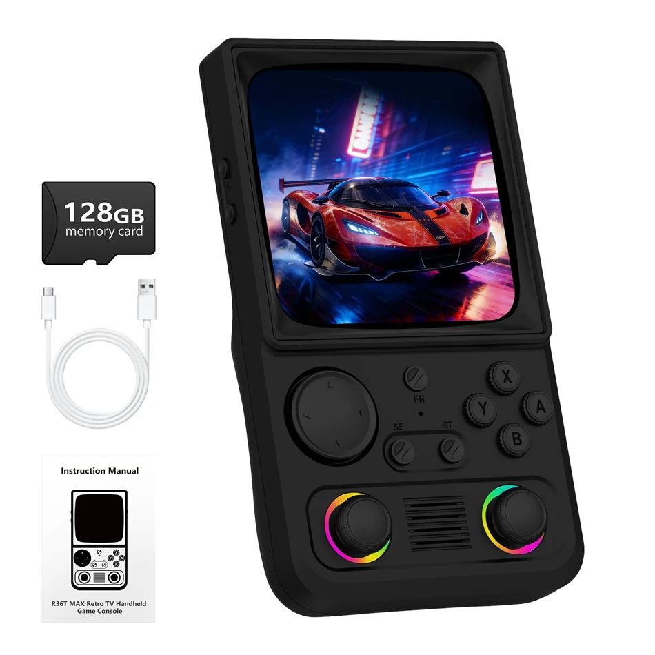 R40 Retro Handheld Game Console 4.0 Inch IPS Screen 720 720 EmuELEC System Built-in 22000+ Games Portable Video Game Player
