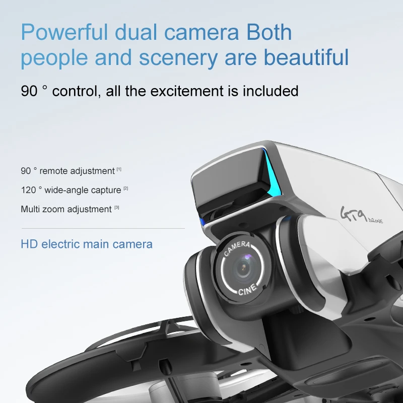 Xioami GT9 Drone GPS Foldable Quadcopter Display Dual Lens WiFi Optical Flow Positioning Powerful Brushless Motor HD Aerial