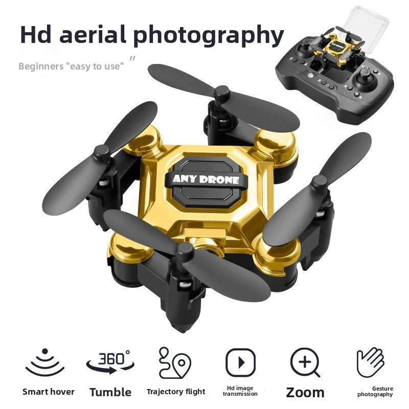 Mini Folding Drone with Aerial Camera, Remote-Controlled Helicopter Toy for Students
