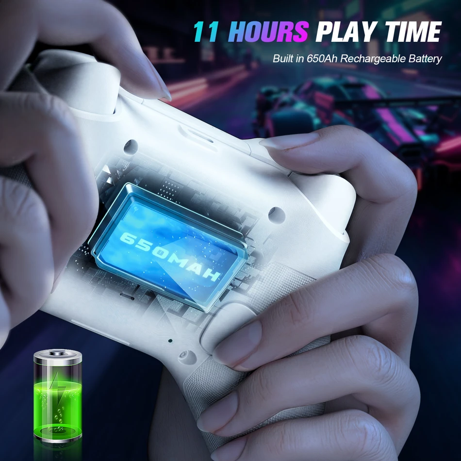 Wireless RGB Gamepad for Xbox Series X, S, and Xbox One with Dual Vibration and 6-Axis Gyroscope