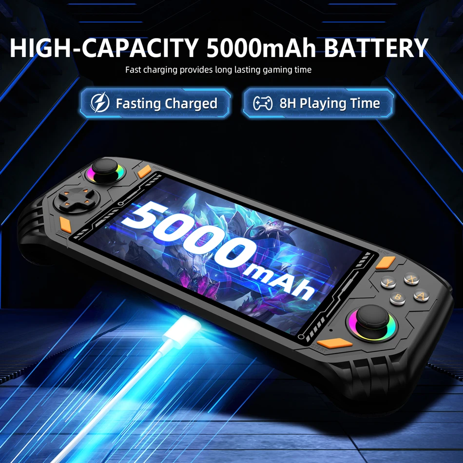 Handheld Game Console AISLPC RG52 Mini Retro Pocket Player with Dual System, 5.5 Inch IPS Screen, 2.4G and 5G WiFi